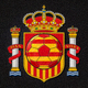 西班牙国家队队徽红色黄色足球标志